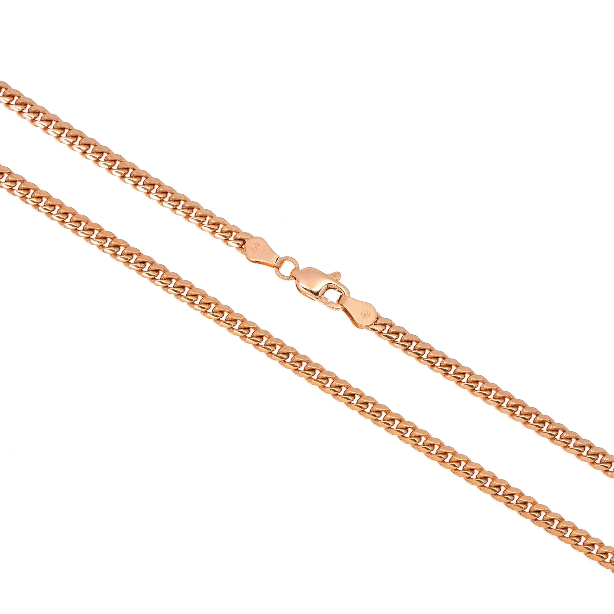 10K ROSE GOLD 3MM SOLID MIAMI CUBAN CHAIN