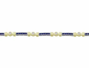 14kt Yellow Gold Sapphire & Diamond Bracelet