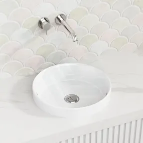 400x400x110mm Inset Ceramic Basin Gloss White Round