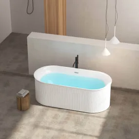 67" Acrylic Fluted Bathtub with Toe-Tap Drain