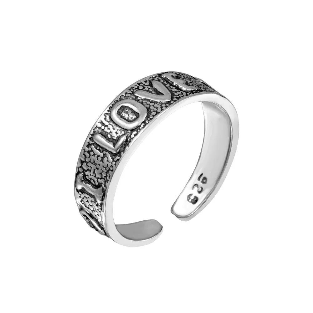 925 Sterling Silver Engraved I Love You Toe Ring - TR165-A