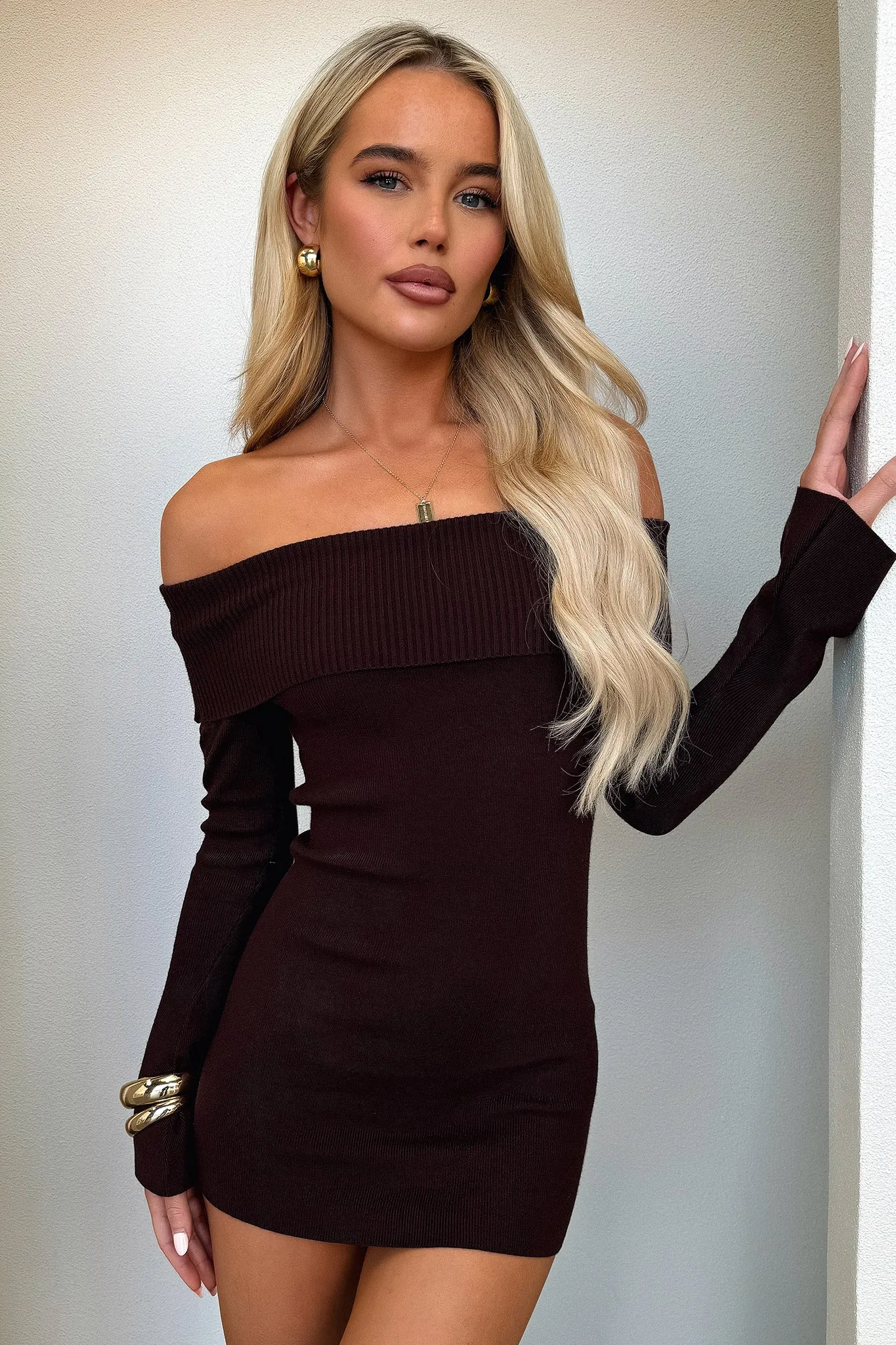 Aaliyah Mini Dress - Dark Brown