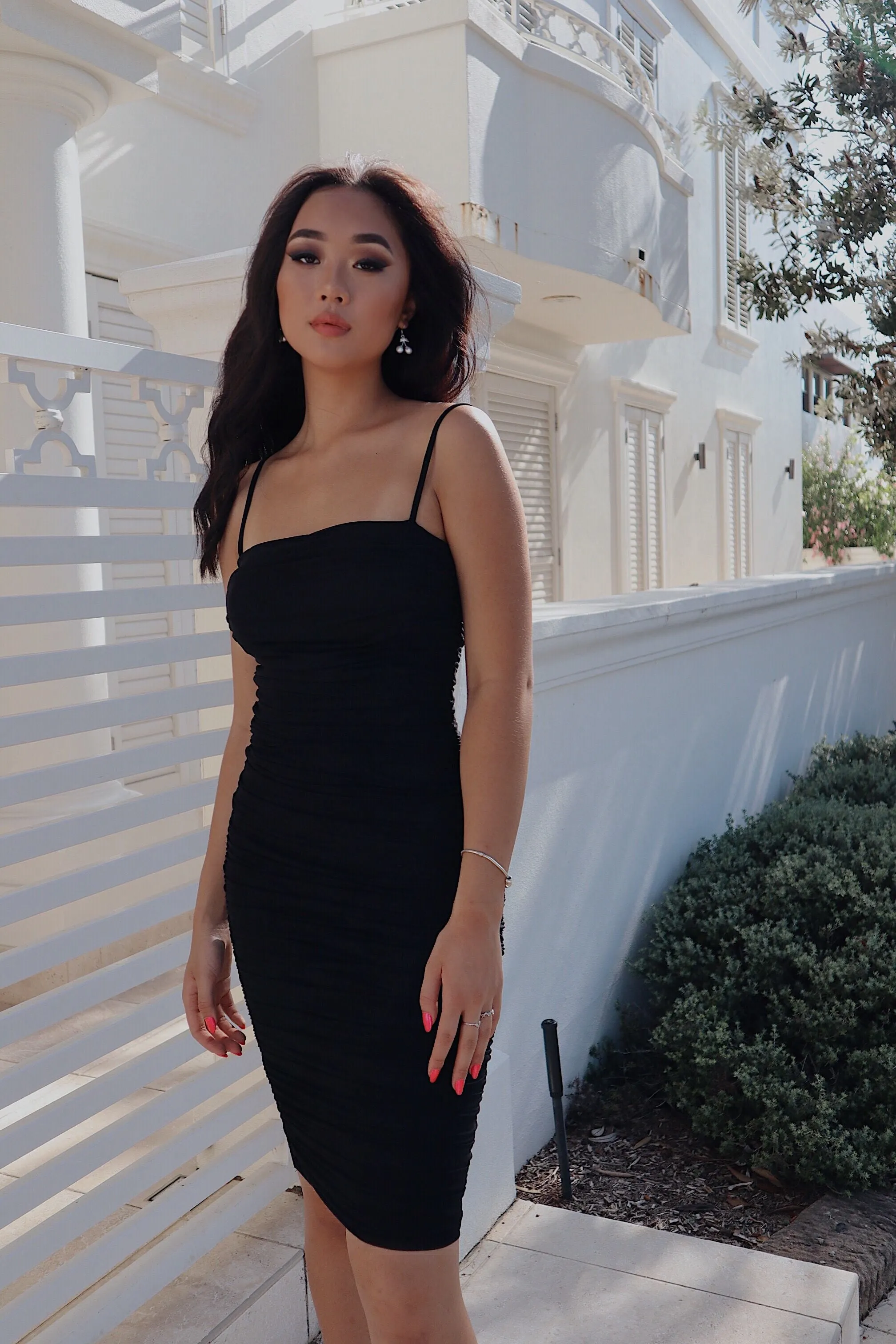 Alexia Bodycon Midi Dress - Black