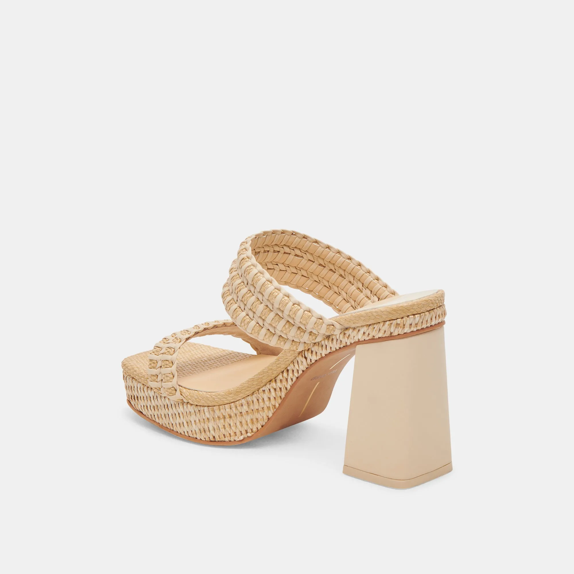 ALFRED HEELS LT NATURAL RAFFIA