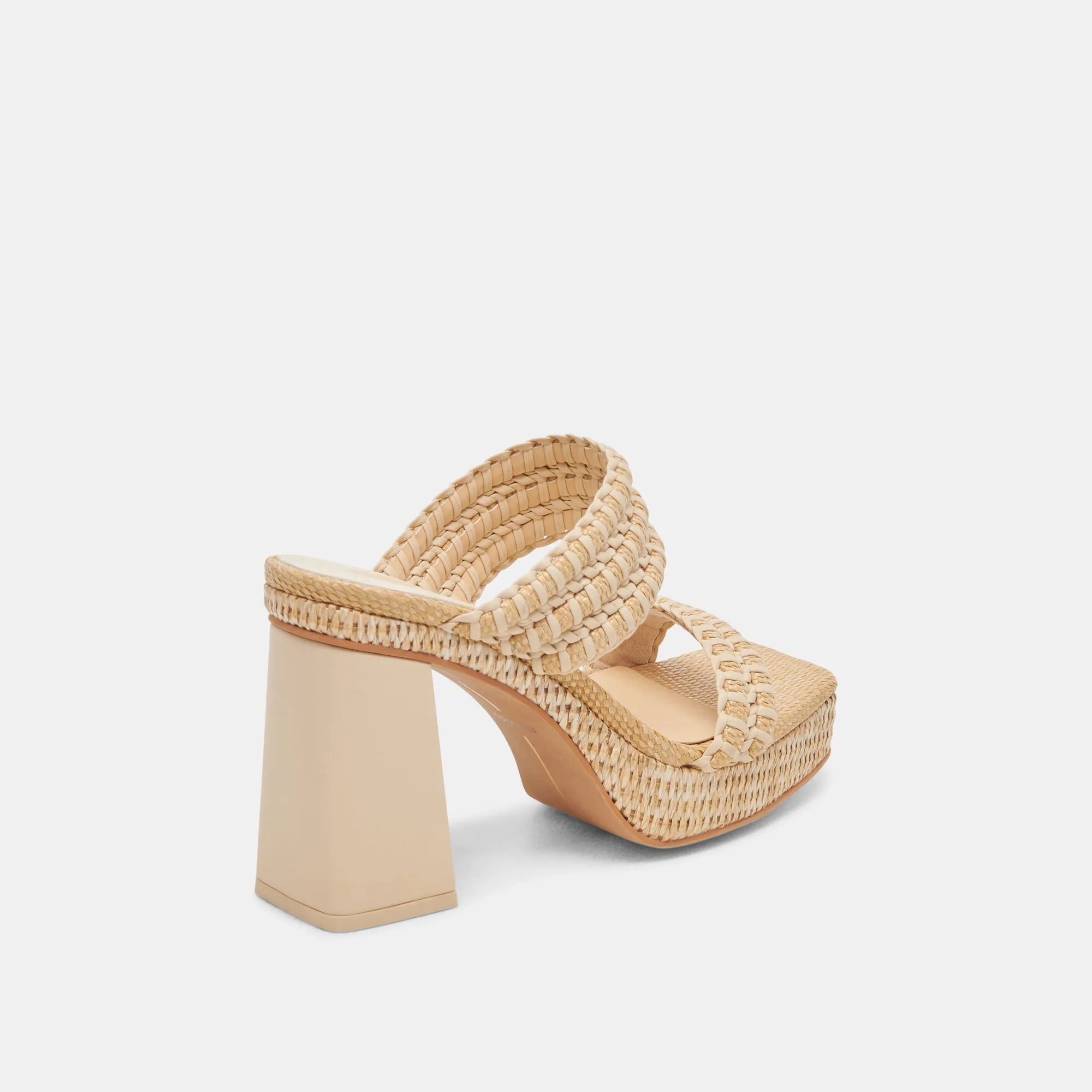 ALFRED HEELS LT NATURAL RAFFIA