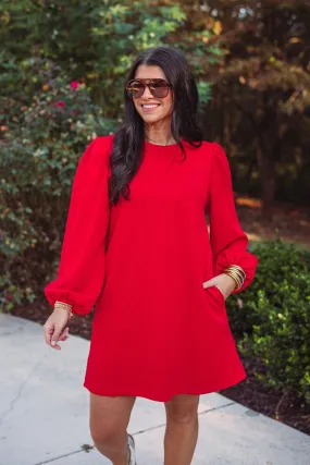 Always Trending Red Textured Dress