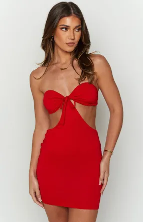 Americana Red Strapless Mini Dress