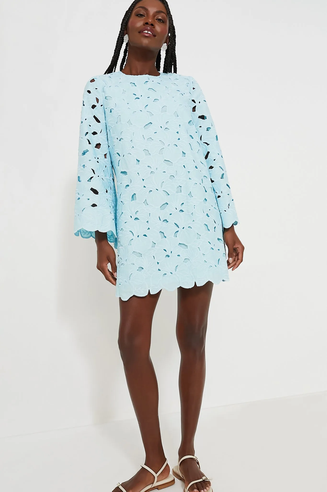 Aqua Floral Lace Camilla Dress