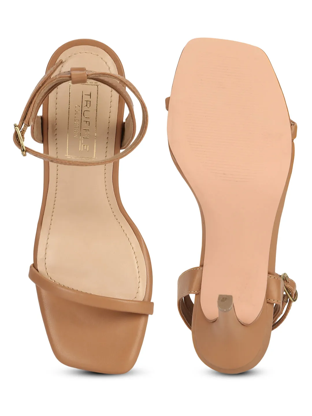 Beige PU Strappy Stilettos With Ankle Strap (TP10078-04-BEIG)