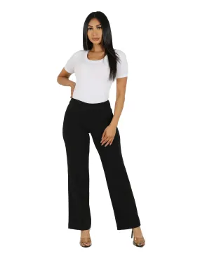 Best Dressed Knit Crepe Solid Pull On Wide Leg Trouser