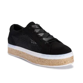 Black Jute Lace Up Trainer