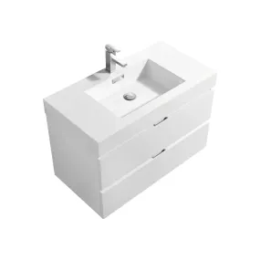 BSL36" High Gloss White, Wall Mount Bathroom Vanity