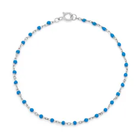 Candy Chain Anklet | Azul & Silver