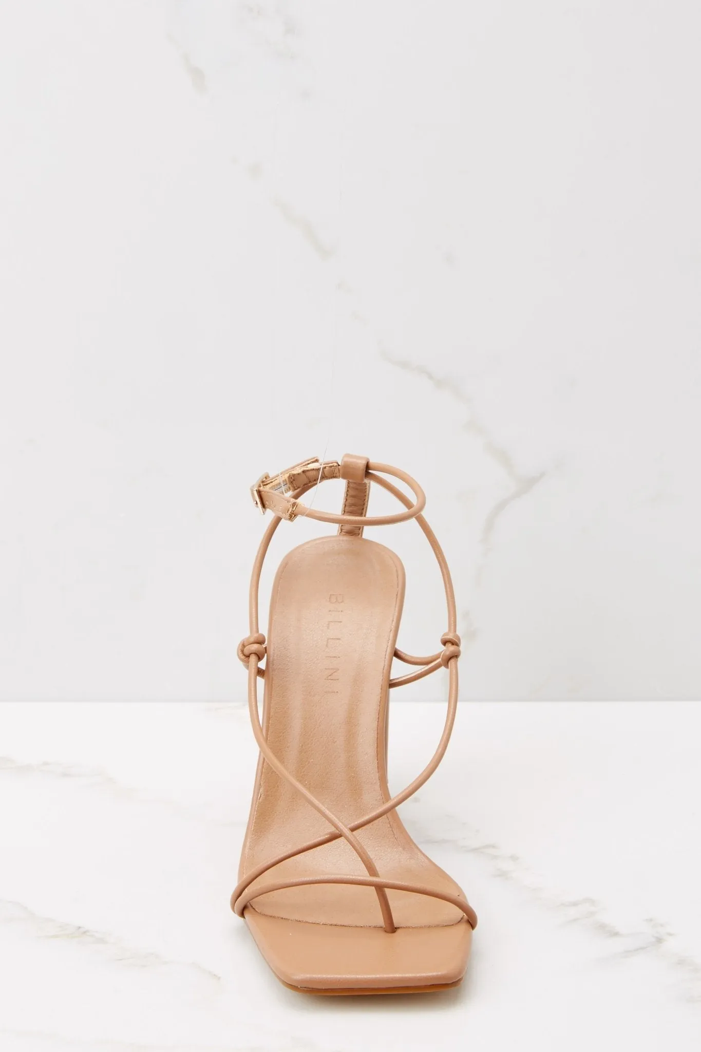 Cher Coffee Strappy Block Heel