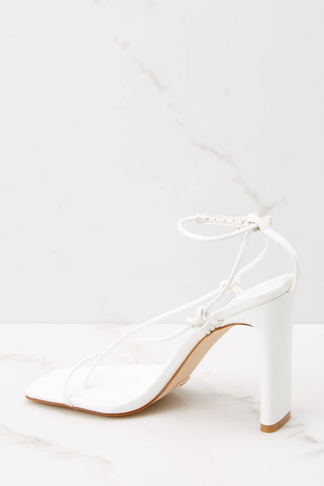 Cher White Strappy Block Heel