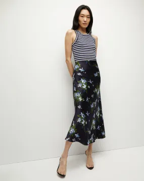 Clover Stretch-Silk Slip Skirt