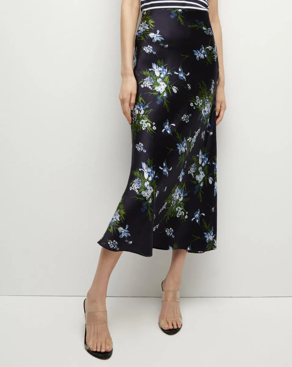 Clover Stretch-Silk Slip Skirt