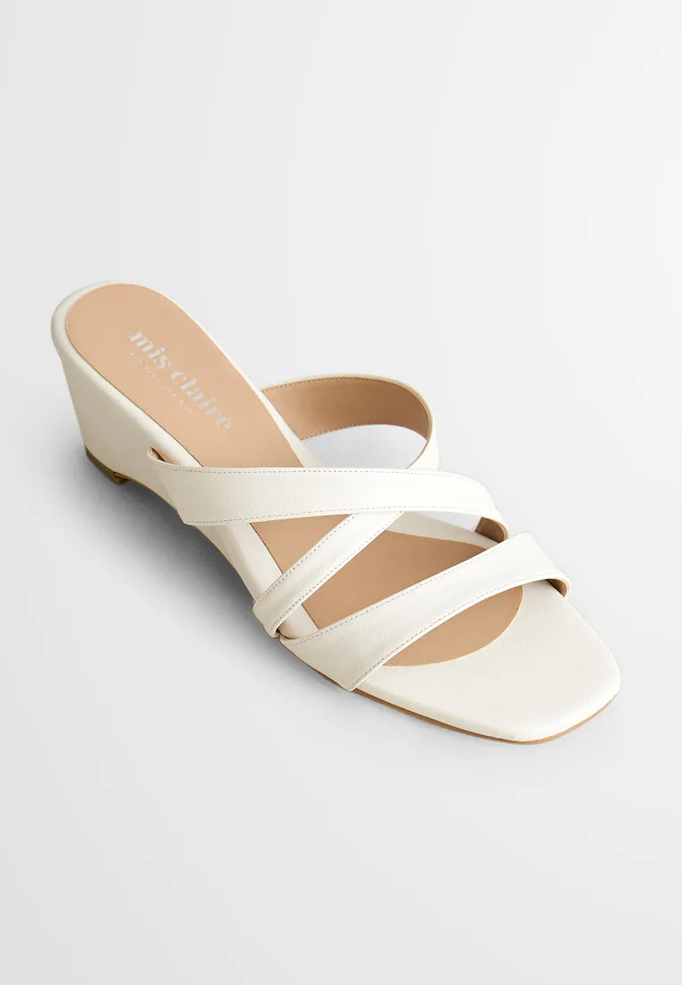 Connor Criss Cross Strappy Sandals - White