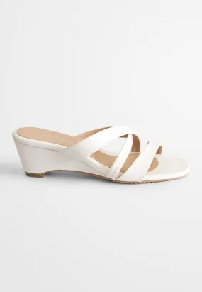 Connor Criss Cross Strappy Sandals - White