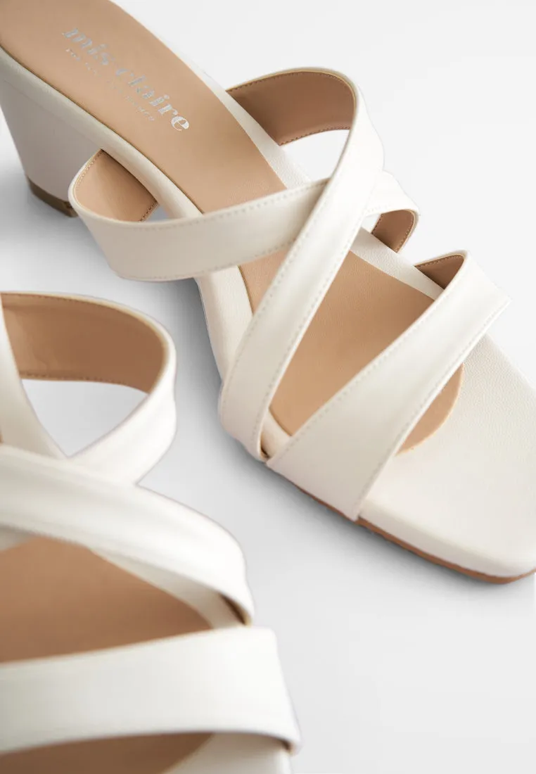 Connor Criss Cross Strappy Sandals - White