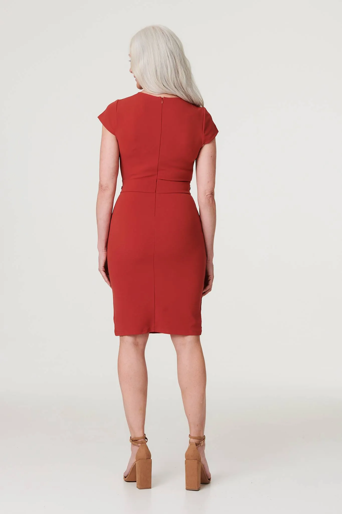 Cut-Out Detail Fitted Short Dress