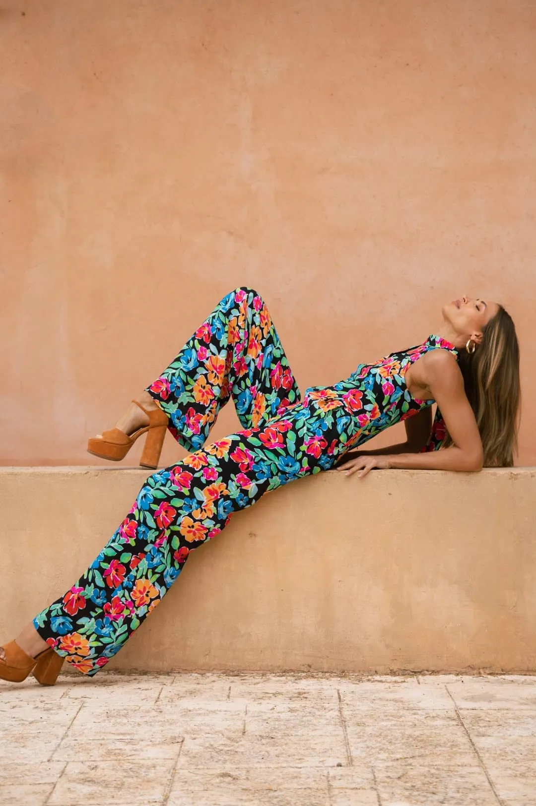 Cypress Jumpsuit In Retro Floral