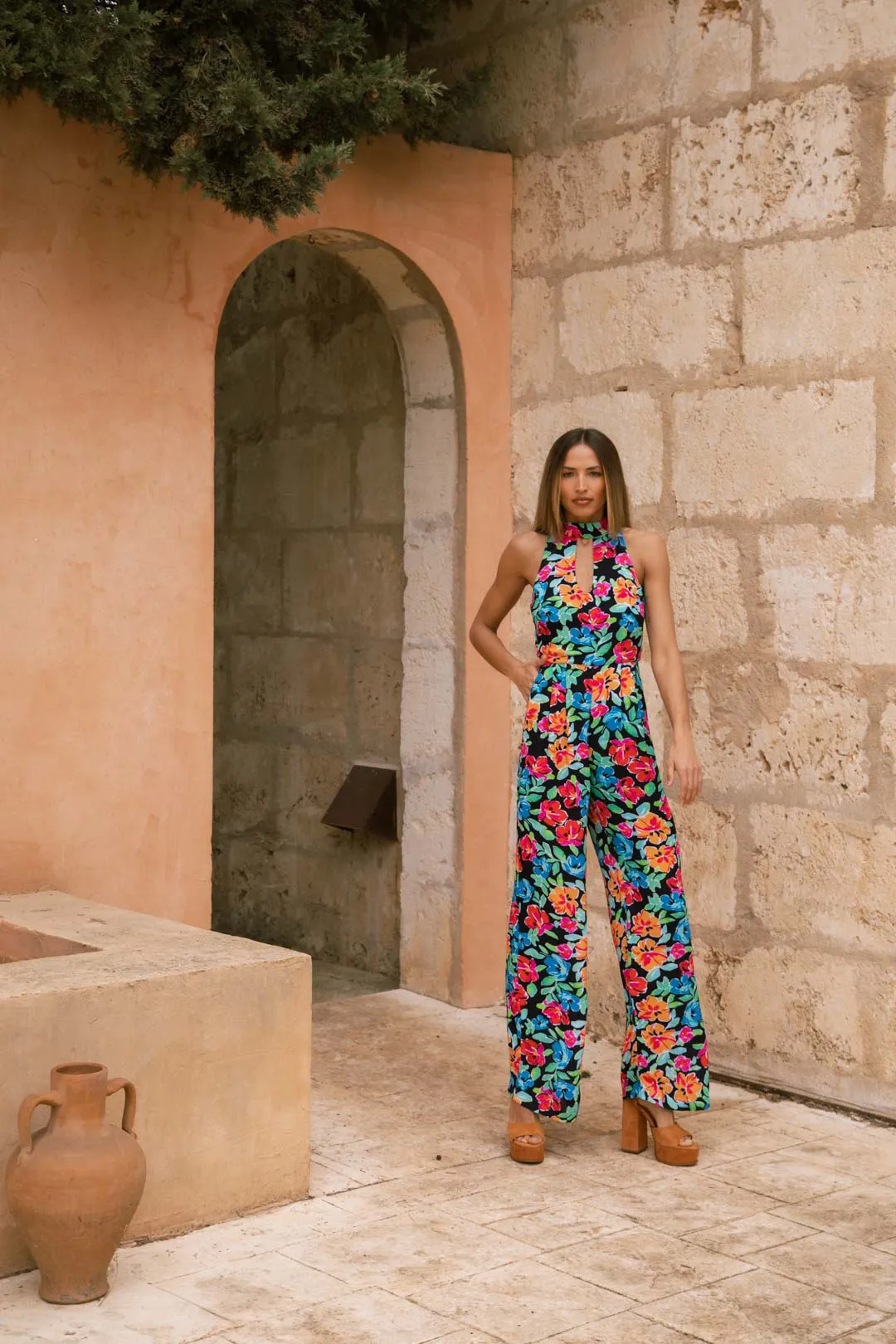 Cypress Jumpsuit In Retro Floral