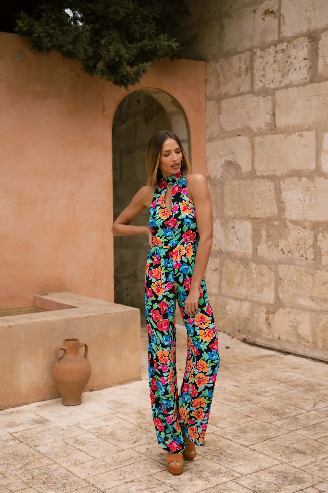 Cypress Jumpsuit In Retro Floral