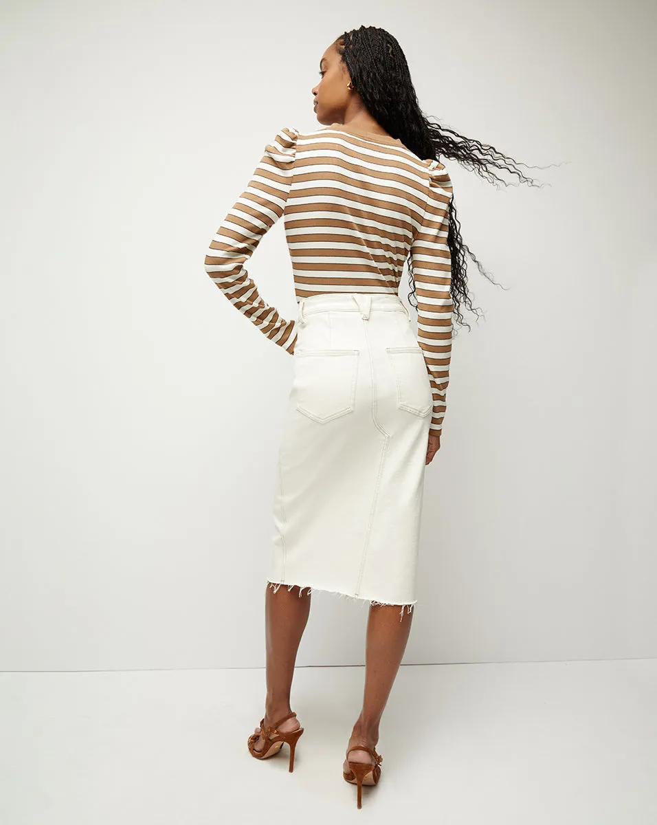 Dekalb Striped Puff-Sleeve Top