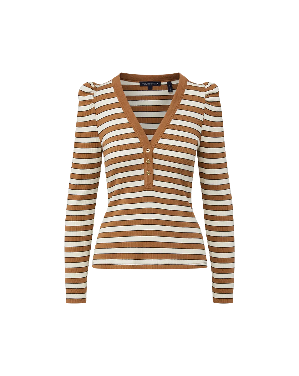 Dekalb Striped Puff-Sleeve Top