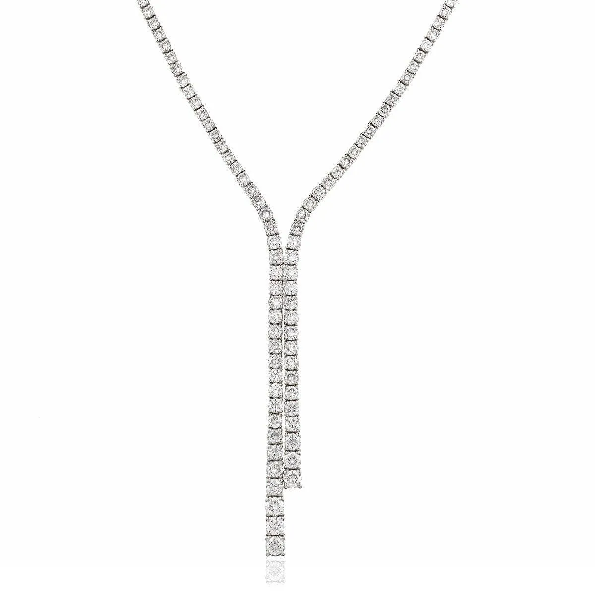 DIAMOND BOW TIE NECKLACE IN 18K WHITE GOLD