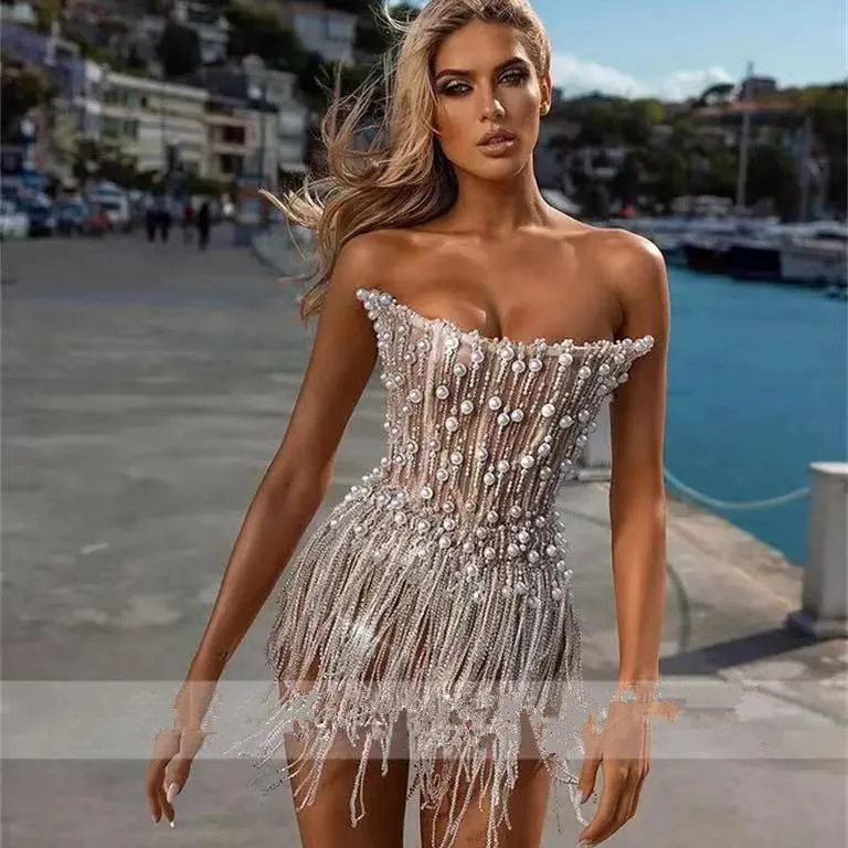 Emma Fringe Graceful Tassel Bodycon Dress