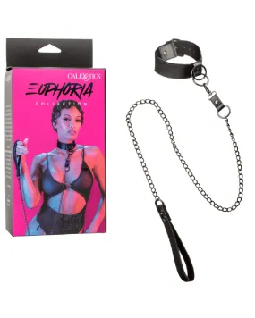 Euphoria Vegan Leather Collar With Chain Leash