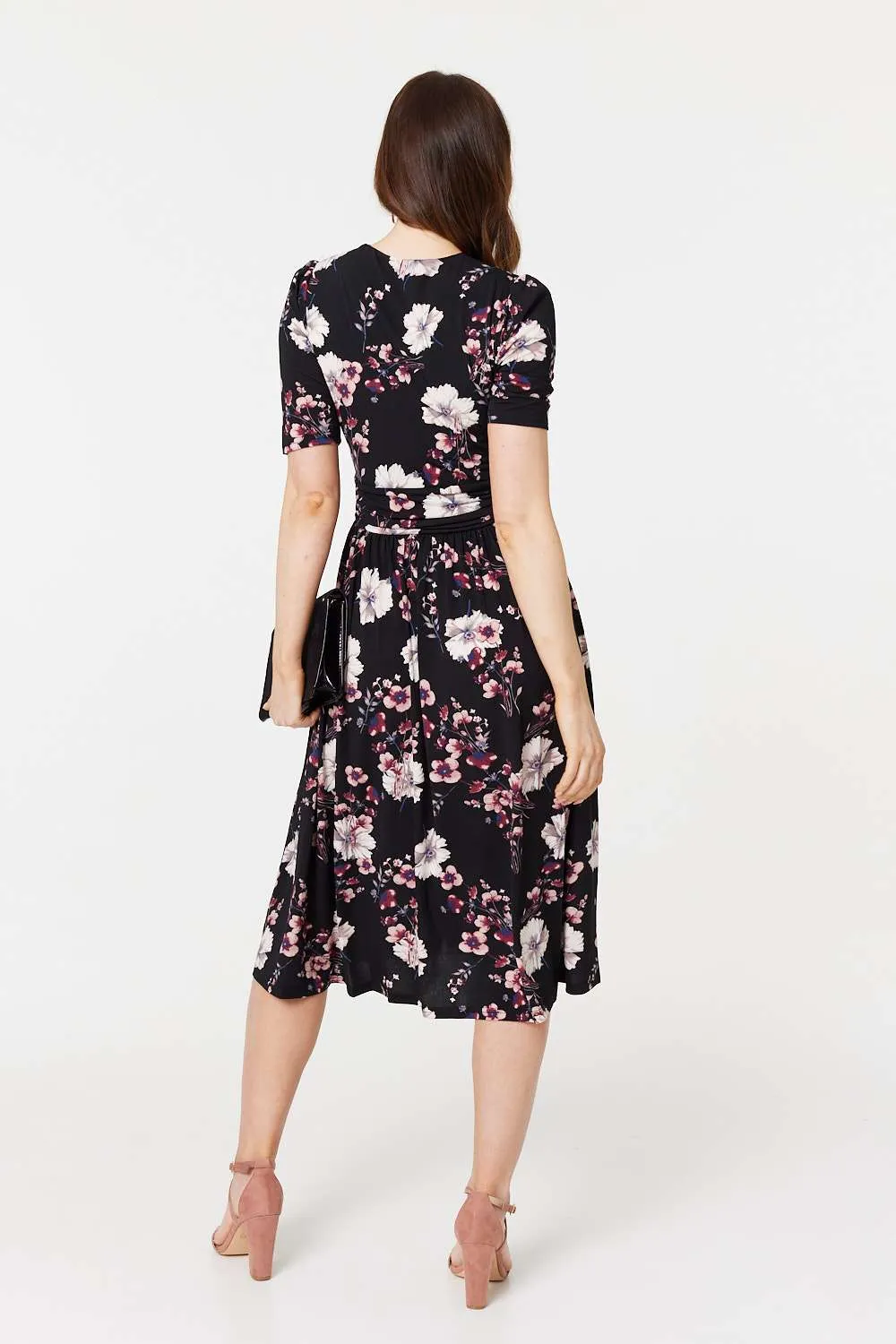 Floral 1/2 Sleeved Midi Dress