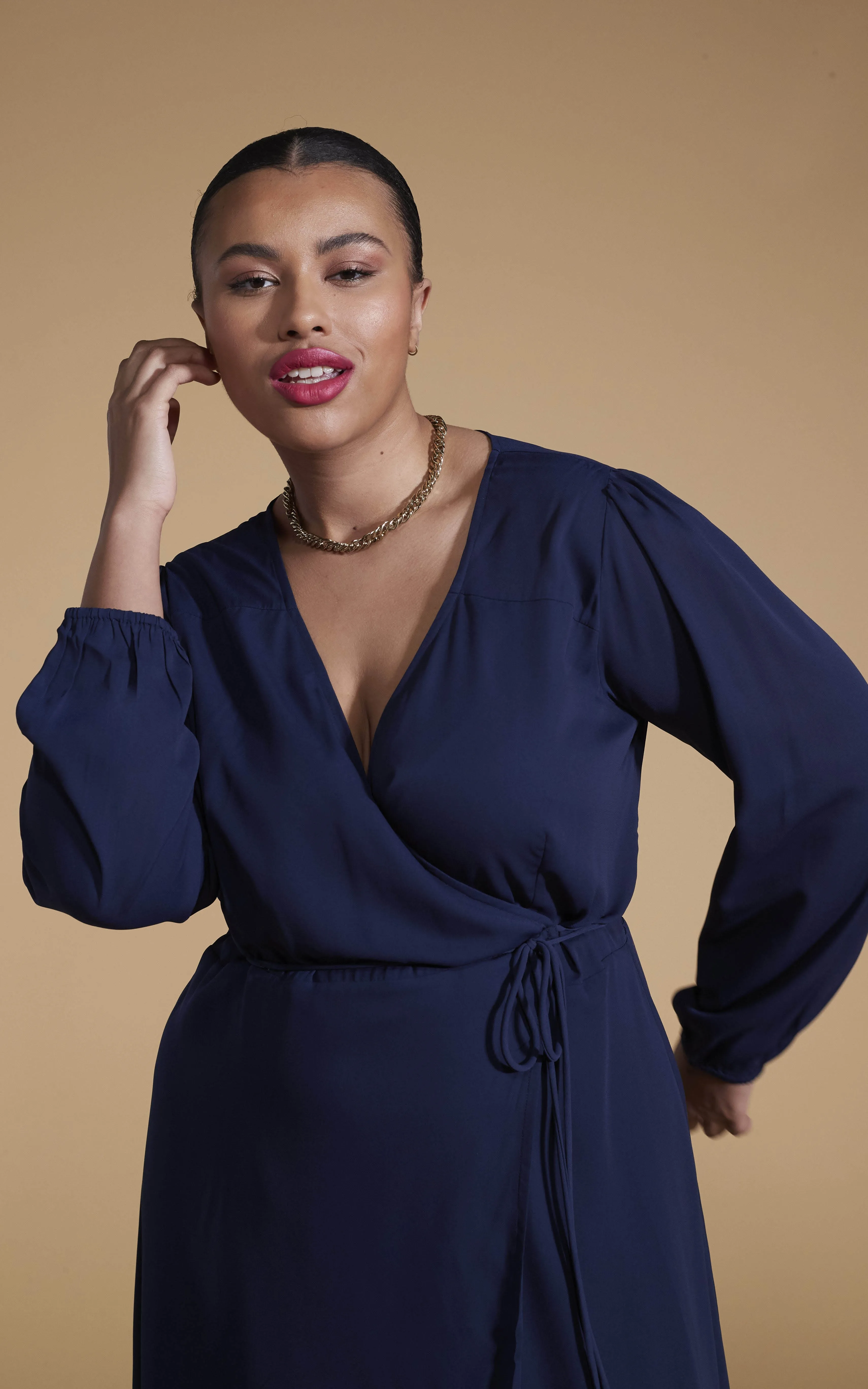 Jagger Maxi Dress In Navy - Extended Sizing