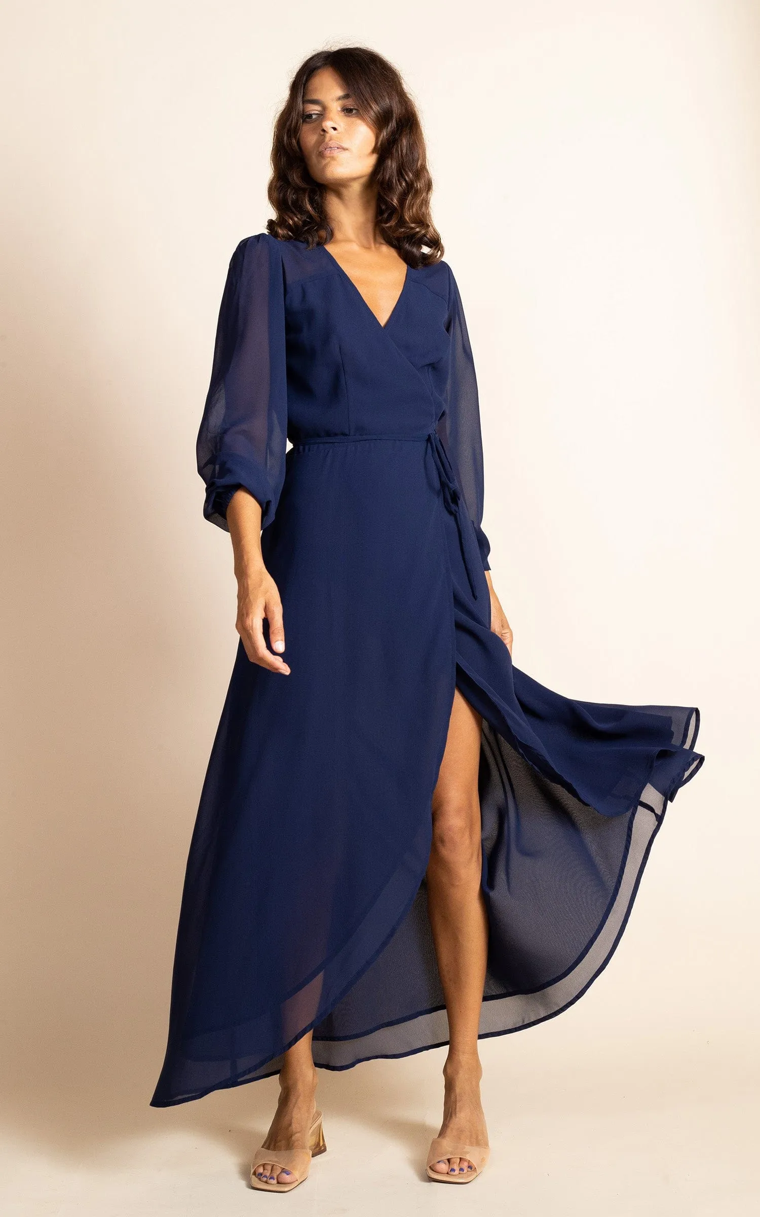 Jagger Maxi Dress In Navy - Extended Sizing