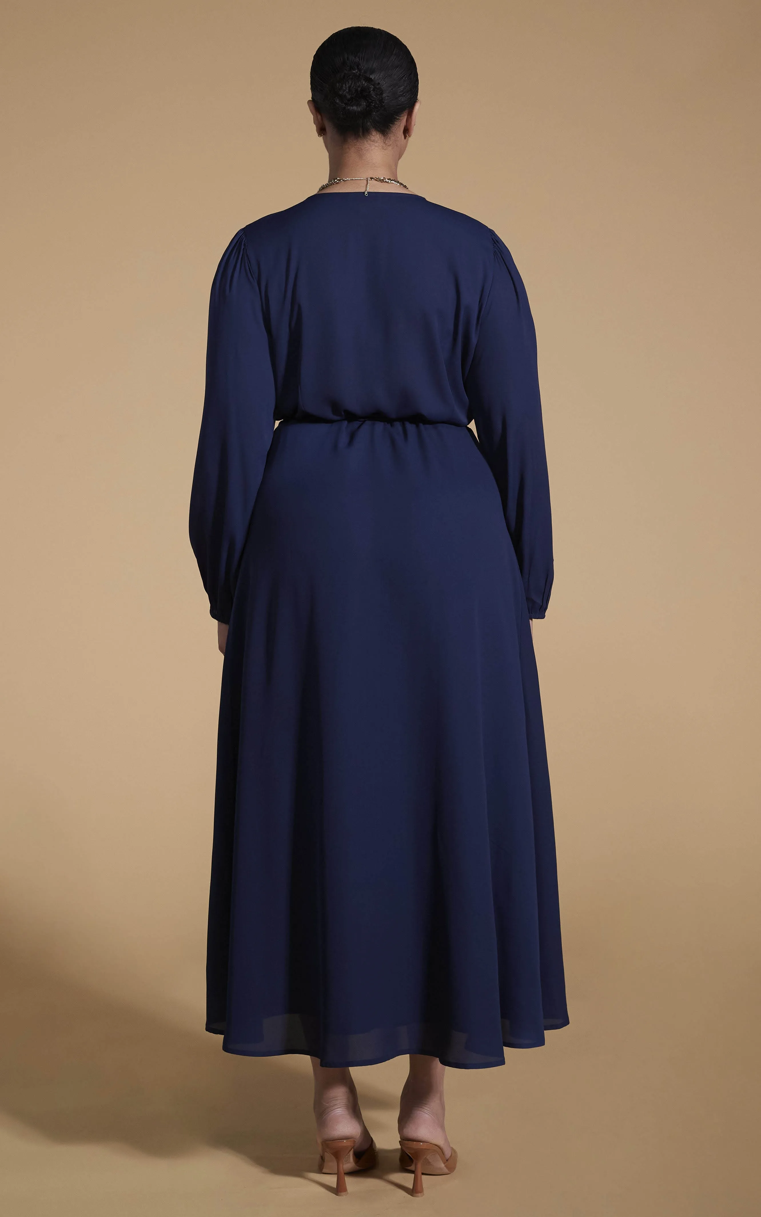 Jagger Maxi Dress In Navy - Extended Sizing