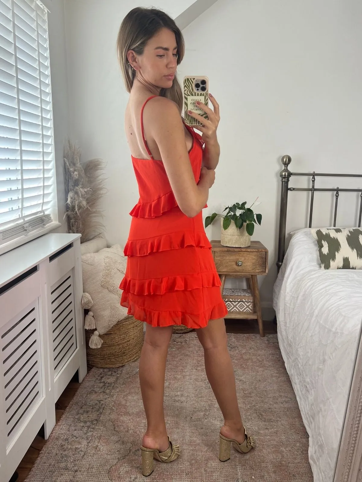 Macey Tiered Strappy Dress / Tomato