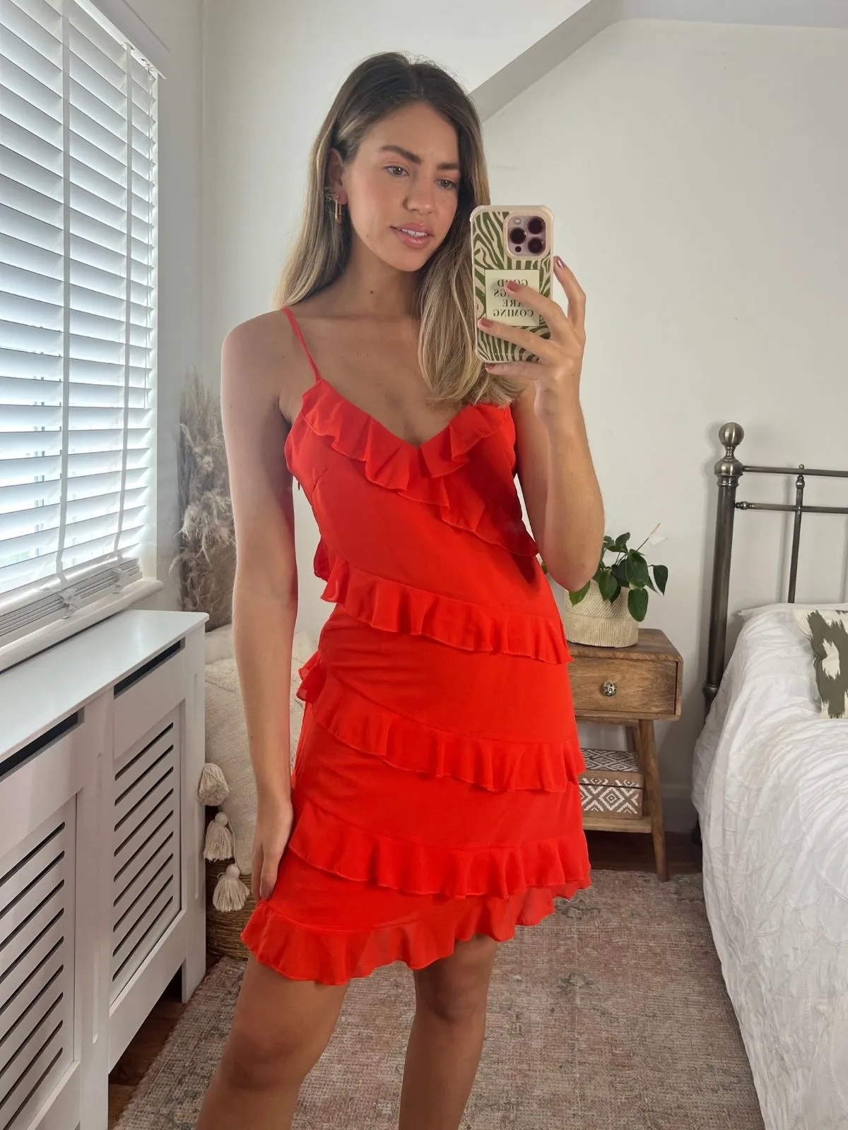 Macey Tiered Strappy Dress / Tomato