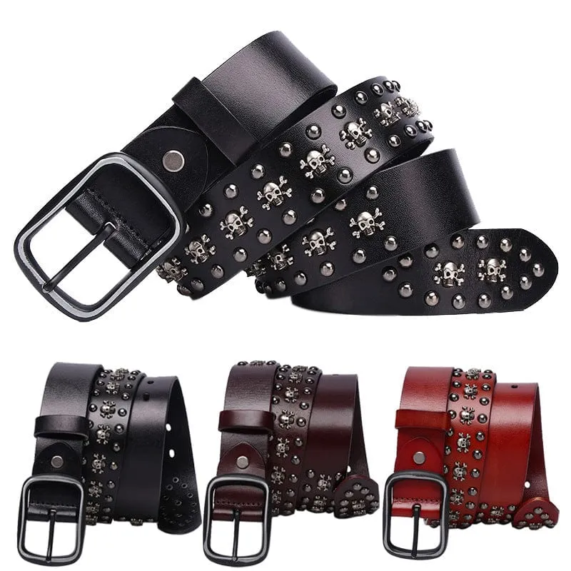 Men's Gothic Skull Studded Belt