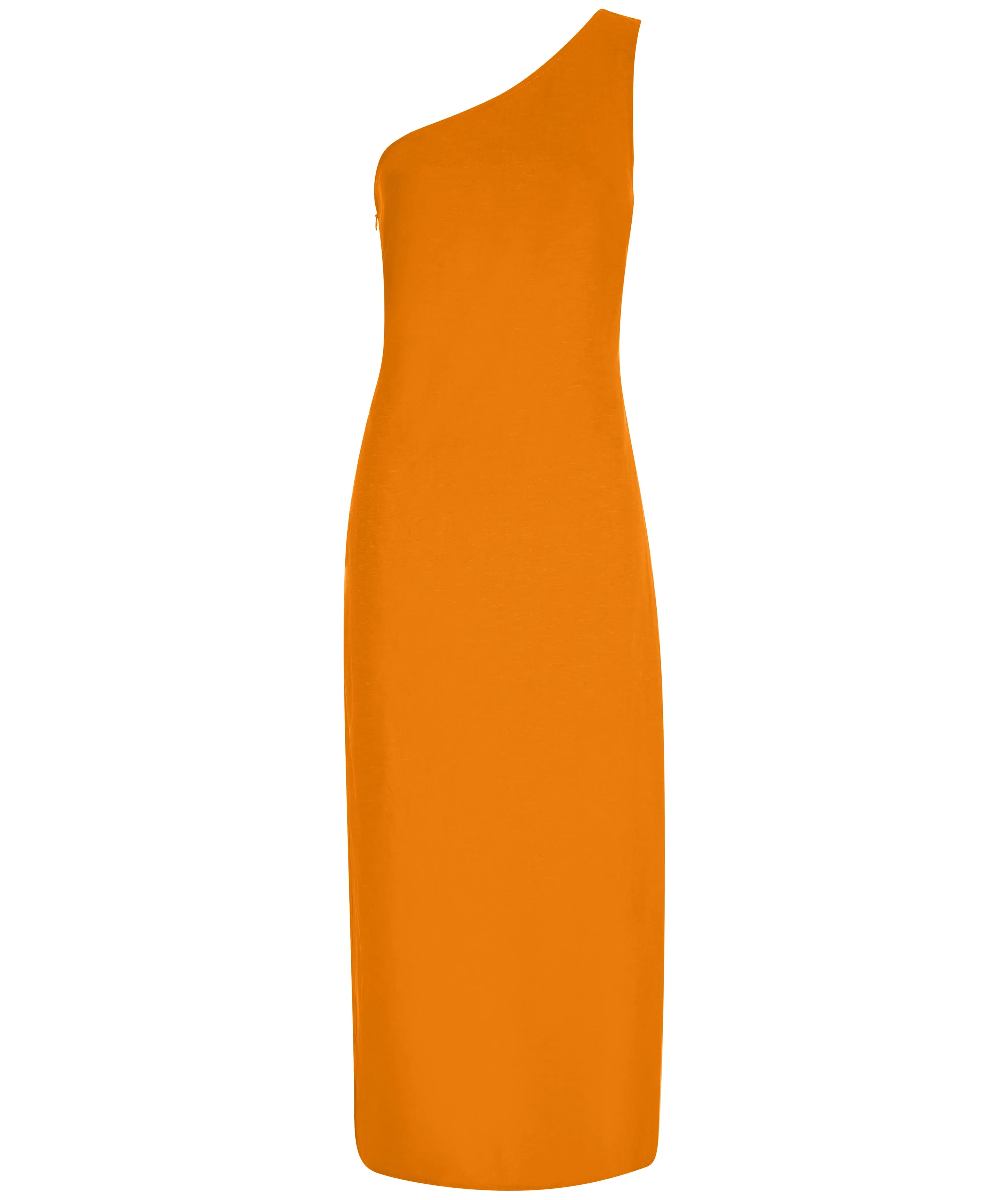 Portia Linen Midi Dress In Orange