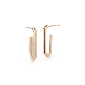 SAXON 18K ELONGATED SINGLE CHAIN LINK EARRING