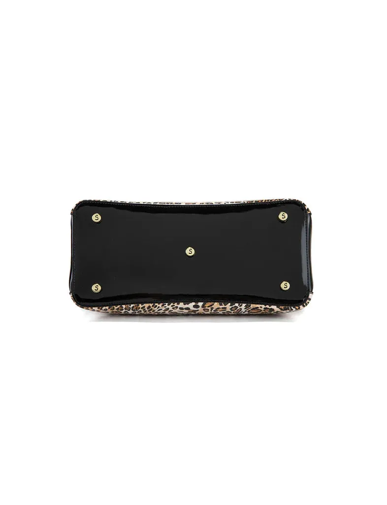 Serenade - SN88-0378 Wild Cat triple compartment Leather - Leopard