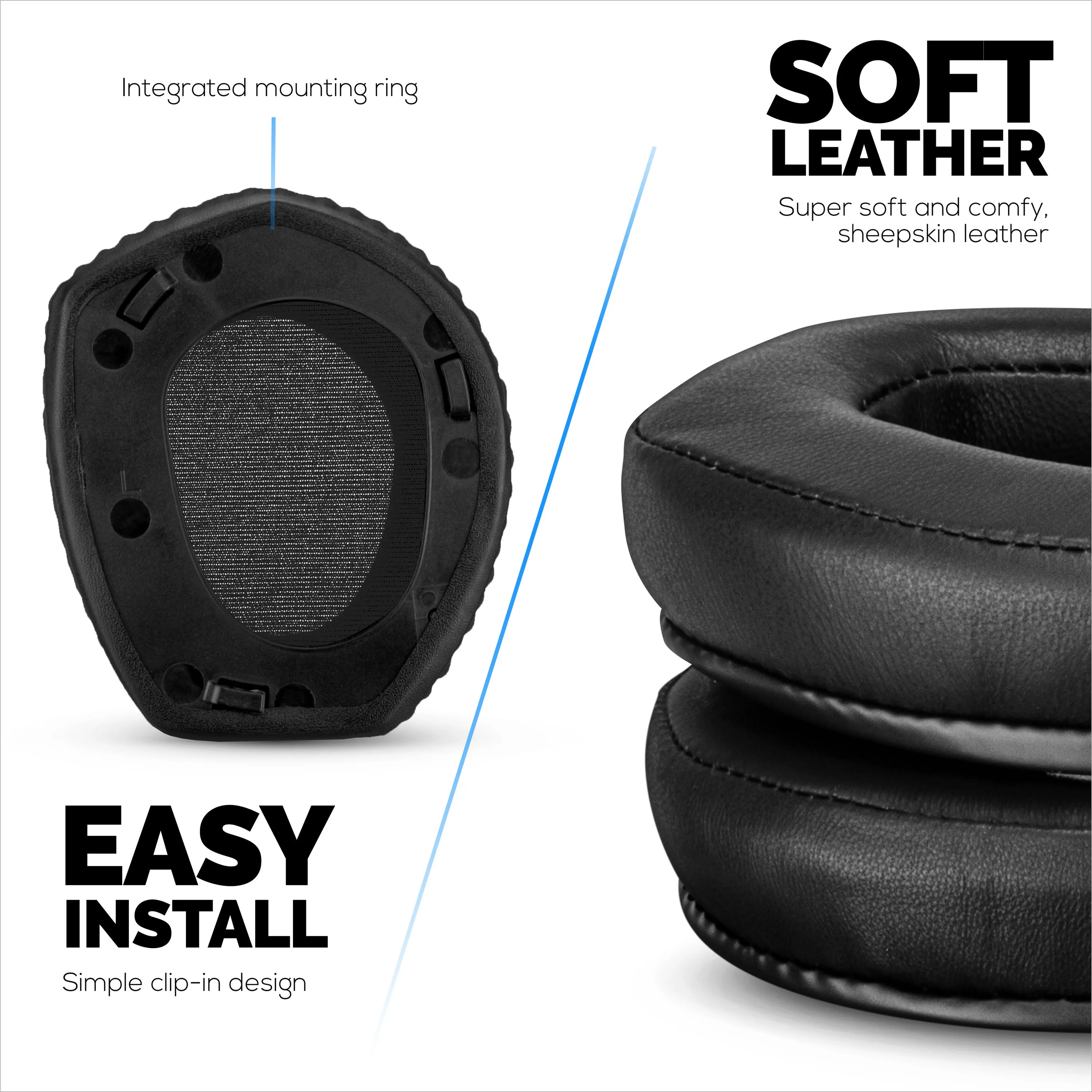 Sheepskin Earpads for SENNHEISER RS165, RS175, RS185 & RS195 Headphones - High Quality, Soft Real Leather & Memory Foam Ear Pad, HDR165, HDR175, HDR185, HDR195