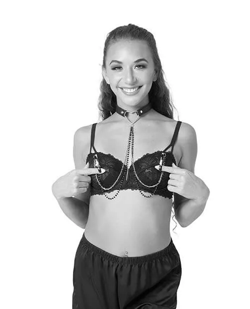 Sportsheets Sex & Mischief Amor Collar with Nipple Clamps