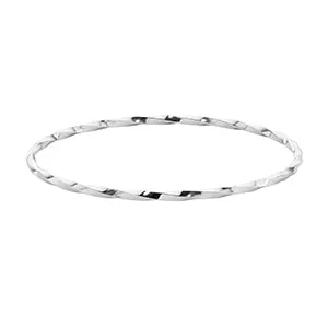 Sterling Silver 2.5mm Square Twist Bangle Bracelet