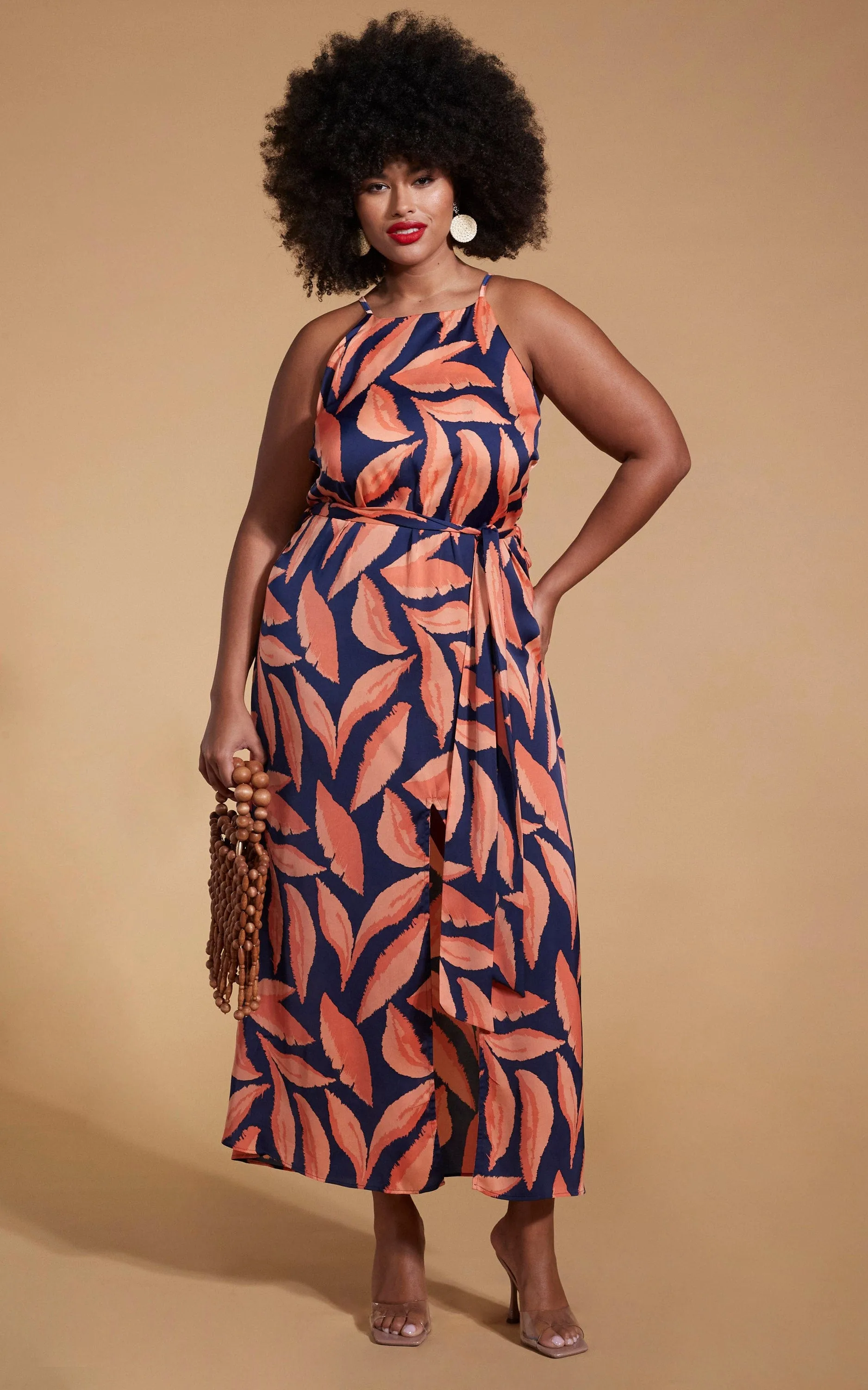 Sunset Dress In Abstract Leaf - Extended Sizing