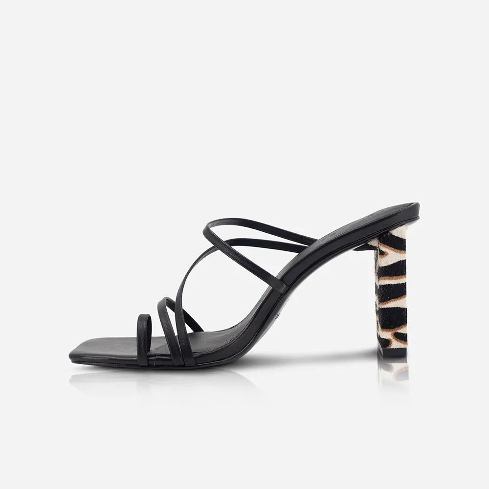 Theo High Heel Black/Zebra