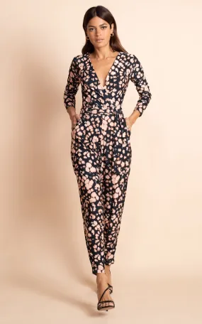 Zion Slinky Jumpsuit in Natural Inky Leopard